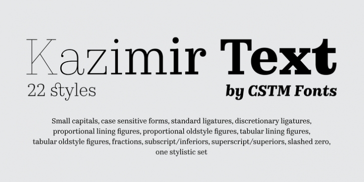 Kazimir Text font preview