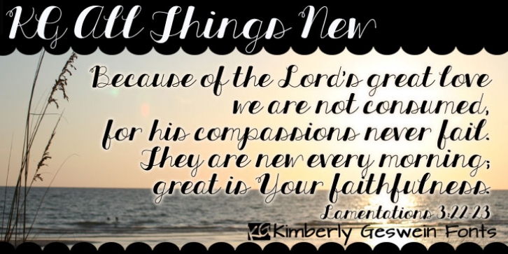 KG All Things New font preview