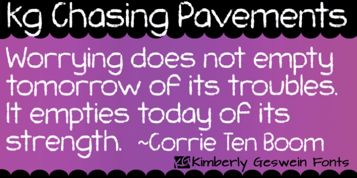 KG Chasing Pavements font preview