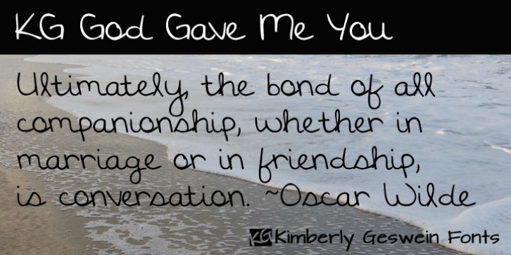 KG God Gave Me You font preview