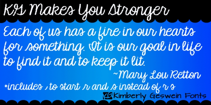 KG Makes You Stronger font preview