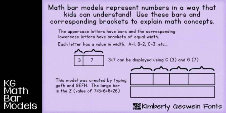 KG Math Bar Models font preview