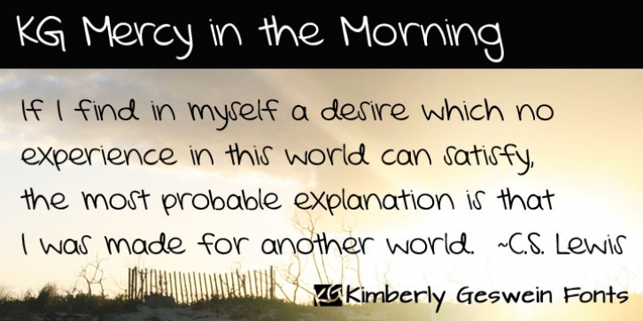 KG Mercy In The Morning font preview