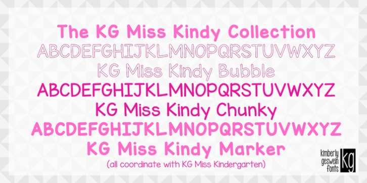 KG Miss Kindy Collection font preview