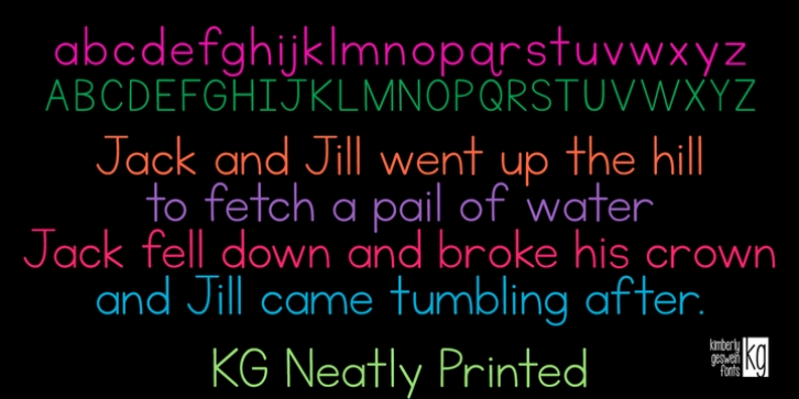 KG Neatly Printed font preview