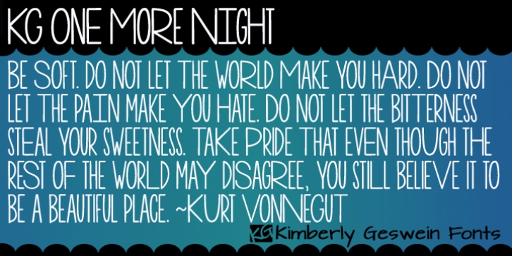 KG One More Night font preview