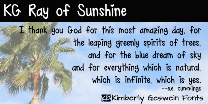 KG Ray Of Sunshine font preview