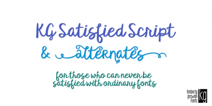 KG Satisfied Script font preview