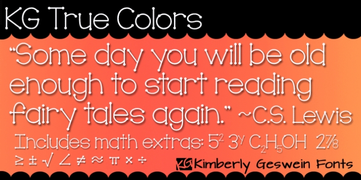 KG True Colors font preview