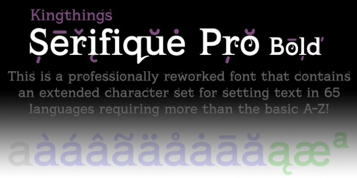 Kingthings Serifique Pro font preview