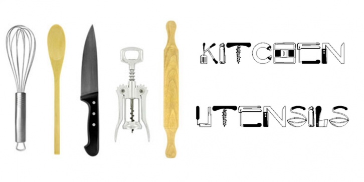 Kitchen Utensils font preview