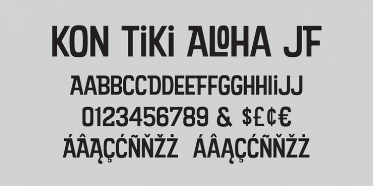 Kon Tiki JF Aloha font preview