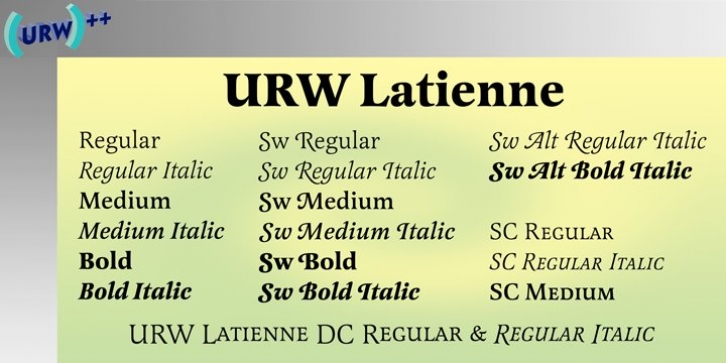 Latienne font preview