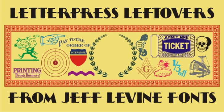 Letterpress Leftovers JNL font preview