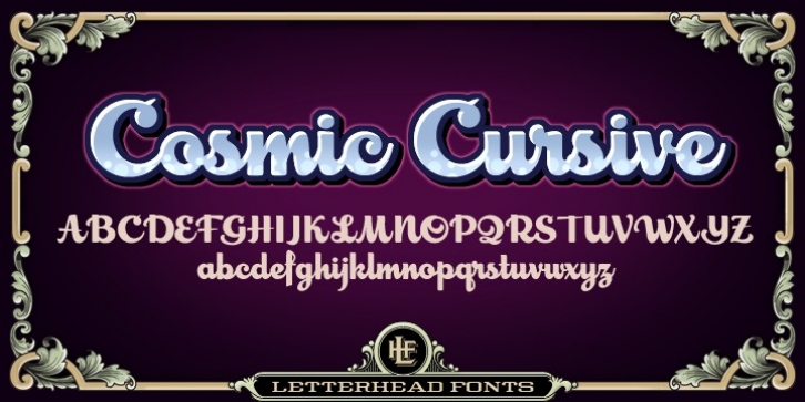 LHF Cosmic Cursive font preview