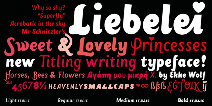 Liebelei Pro Italic font preview