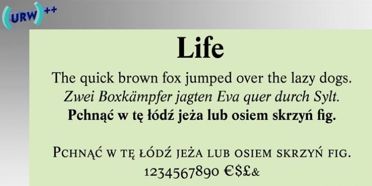 Life font preview