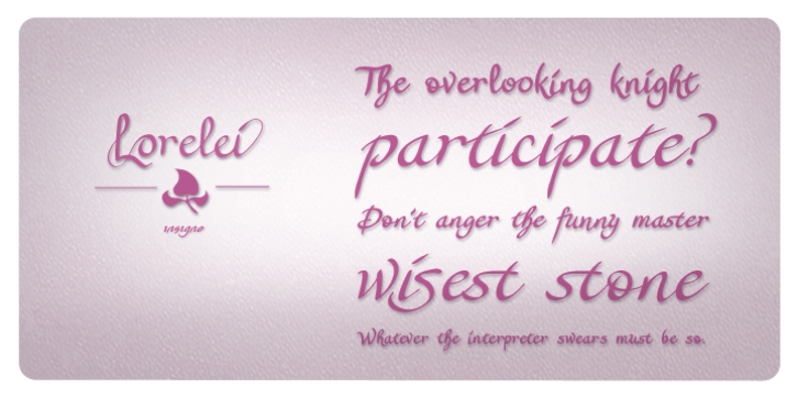 Lorelei font preview