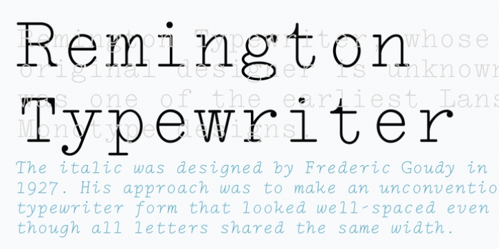 LTC Remington Typewriter font preview