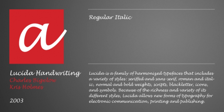 Lucida Handwriting font preview