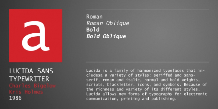 Lucida Sans Typewriter font preview