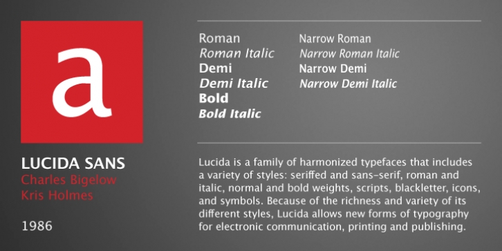 Lucida Sans font preview