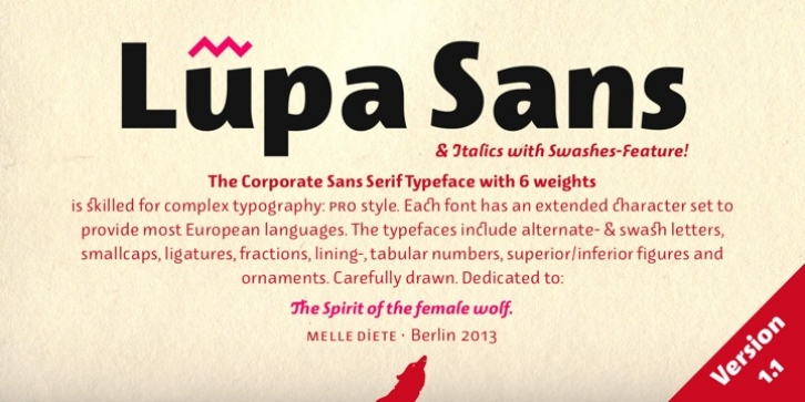 Lupa Sans Pro font preview