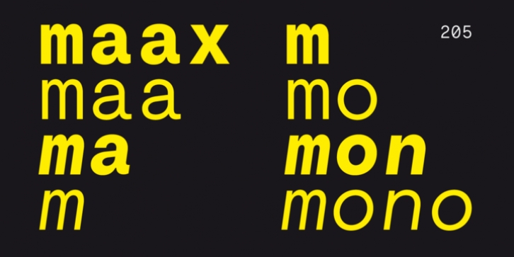 Maax Mono font preview