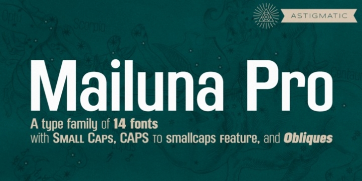 Mailuna Pro AOE font preview