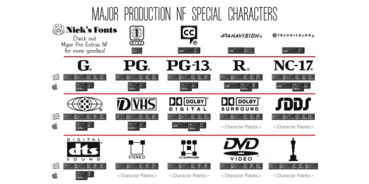 Major Production NF font preview