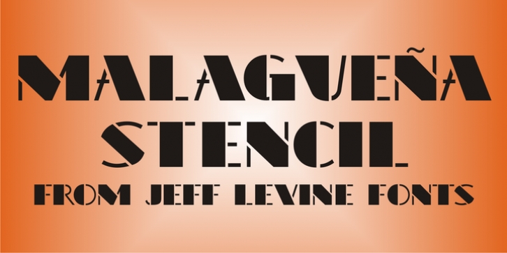 Malaguena Stencil JNL font preview