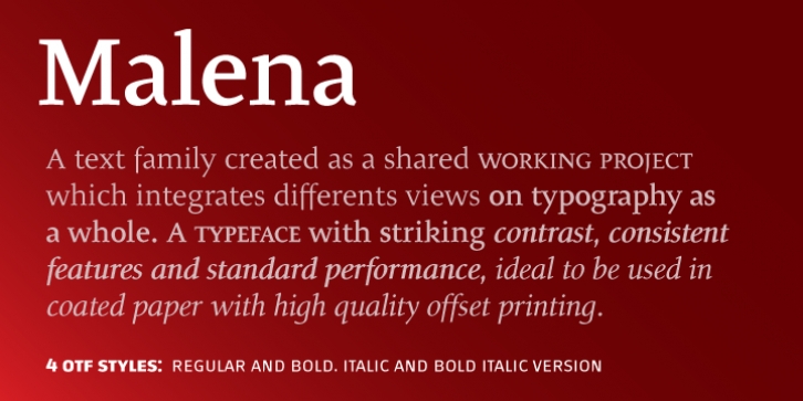 Malena font preview