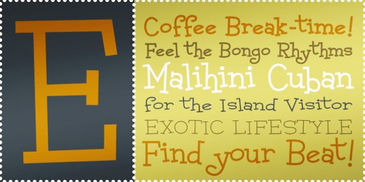 Malihini Cuban BTN font preview