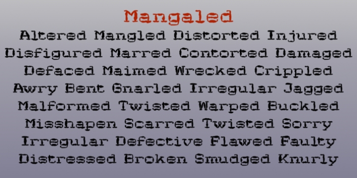 Mangaled font preview