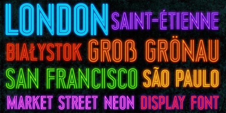 Market Street Neon font preview
