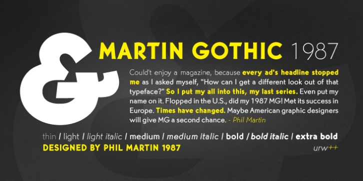 Martin Gothic font preview