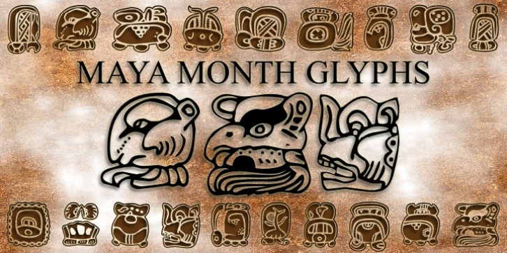 Maya Month Glyphs font preview