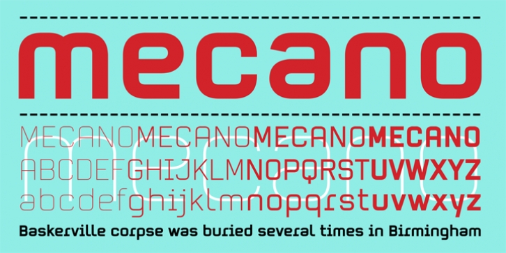 Mecano font preview