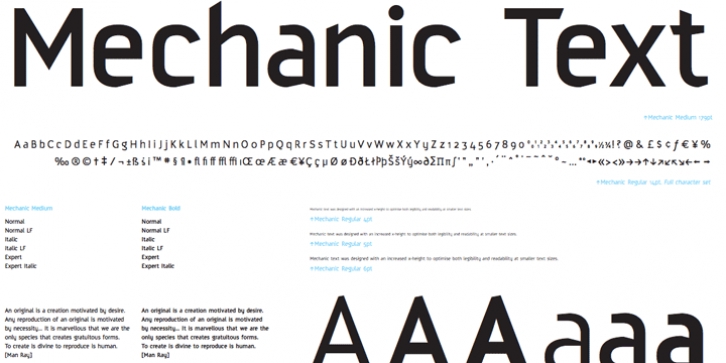 Mechanic font preview