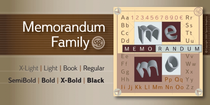 Memorandum SG font preview