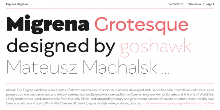 Migrena Grotesque font preview