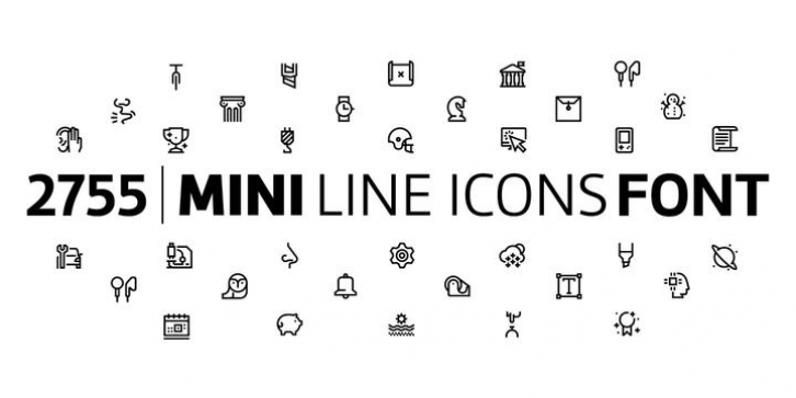 Miniline Icons font preview
