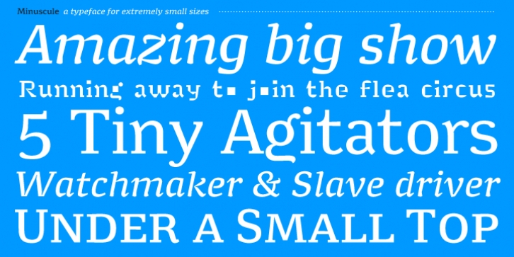 Minuscule font preview