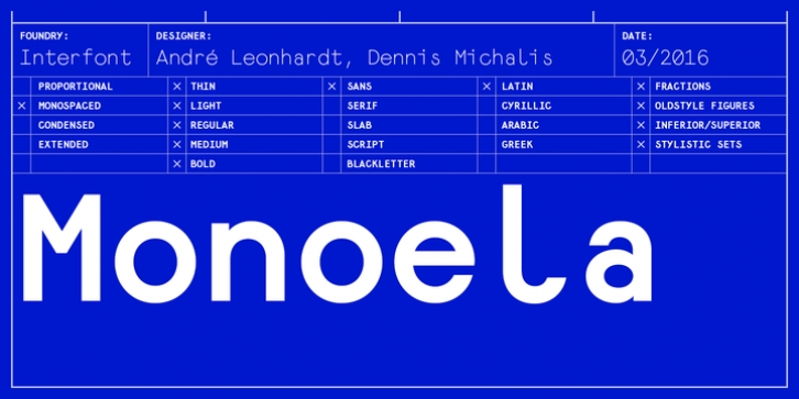 Monoela font preview