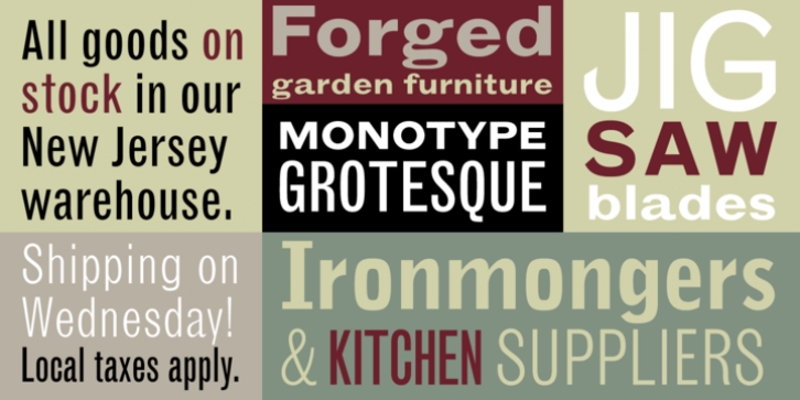Monotype Grotesque font preview