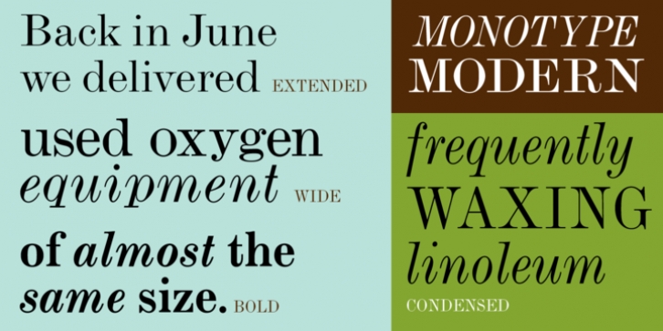 Monotype Modern font preview