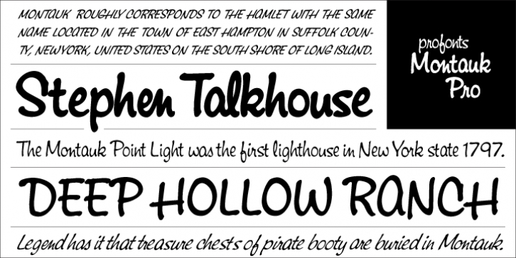 Montauk Pro font preview