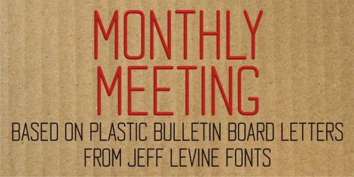 Monthly Meeting JNL font preview