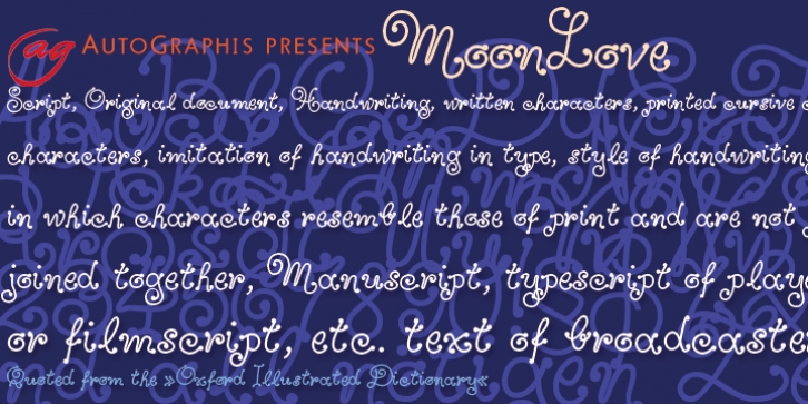 MoonLove font preview