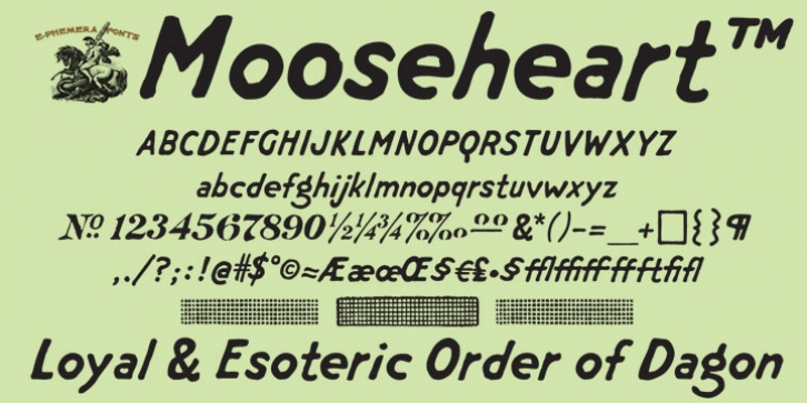 Mooseheart font preview